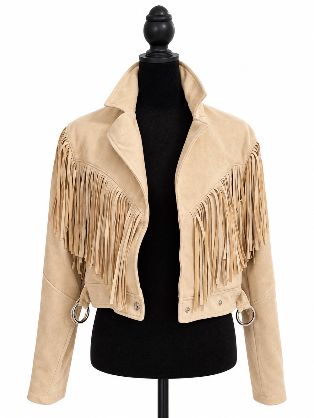 Forever 21 Tan Suede Fringe Cropped Jacket